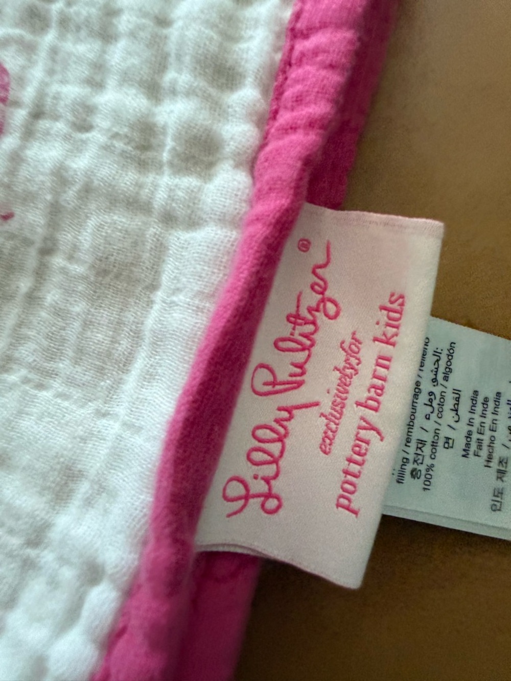 Pottery Barn Lilly Pulitzer Organic Cotton Elephant Blanket - Picture 2 of 5